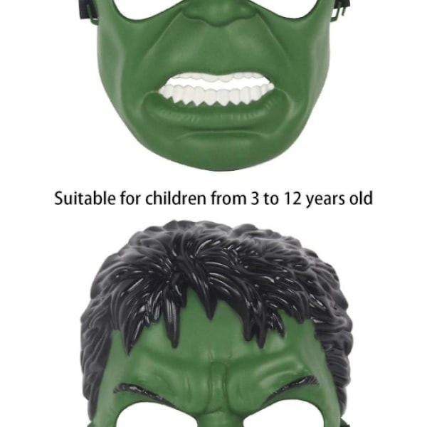 Hulk-maske for barn - Superhelt-kostymer til barnebursdager, Hulk-leker - Gaver til Halloween-cosplay og maskerade-fester (Hulk-maske)