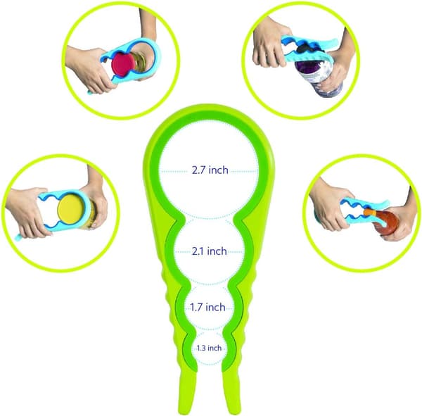 1-pack, lättgreppad flasköppnare, 1-pack, grön