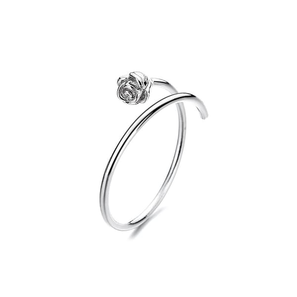 Ring, Kvinde Mode Rose Blomst Ring, Blomst Enkelt Ring, Adjus
