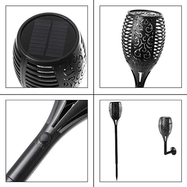Solcelled fakkellys hagefakkellampe solfakkel solflammelampe