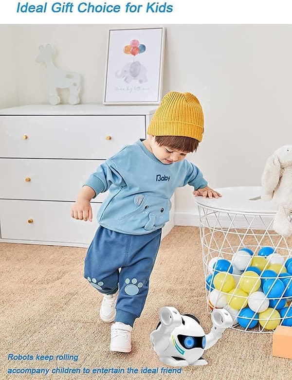 Liten sten Baby Toy 3-12 år, Touchable Interactive Rolling Rob