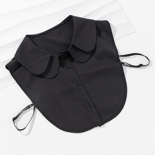 Svart - One Size Fits All - Falsk Krage Avtakbar Skjortekrage - Halv