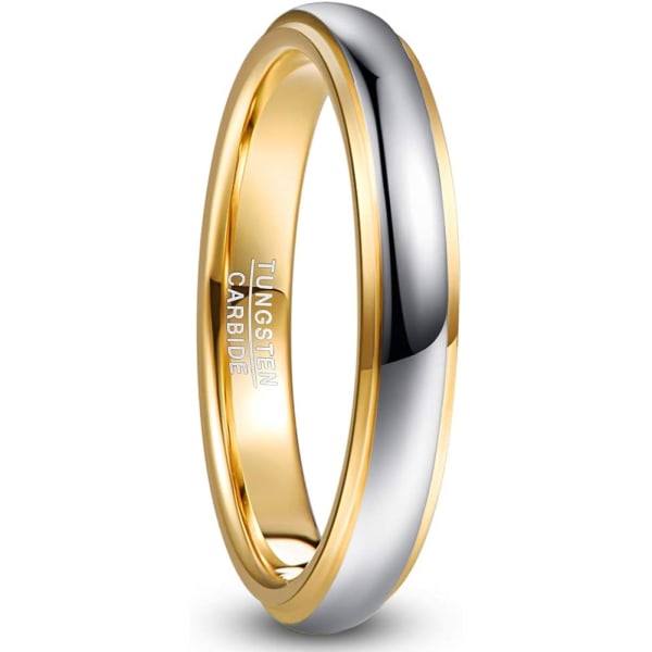 Mænds sølv-guld ringe til kvinder 6 mm 4 mm, Unisex Tungsten Steel Ri