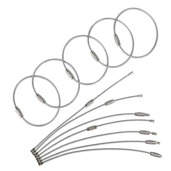 15cm Wire Nøglering Kabel Stor Rustfrit Stål Nøglering Loop Hold
