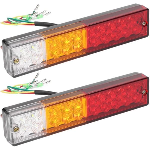 Par 12V 20LEDs Rektangulär Släpvagnsbakljus Vattentät Bak Si