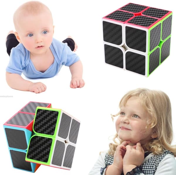 Jigsaw Cube 2x2x2 Ny Cube Carbon Fiber Super Hurtig Mærkat