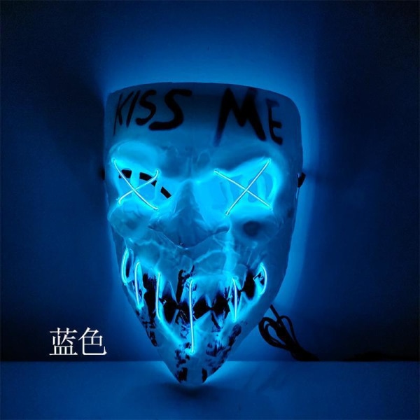 LED Mask 2 pack inkl batterier - Halloween 2st Purge - Hannibal masker