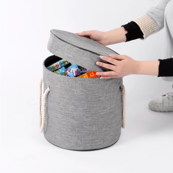 Förvaringsbox med integrerad lekmatta - legomatta 3 olika färger grå