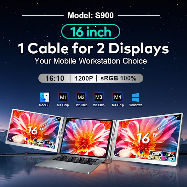 Tri-Screen  S900 portable monitor 16"