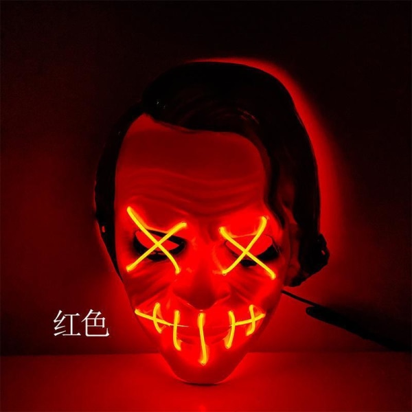 LED Mask 2 pack inkl batterier - Halloween 2st Joker masker