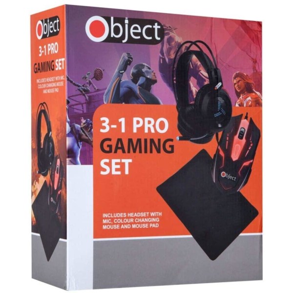 3-in-1 Gaming kit Headset, gamingmus och musmatta