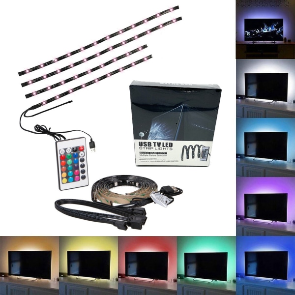 dPlaze DeLuxa LEDkit för TV - 2x70cm + 2x110cm LED strip  USB RGB