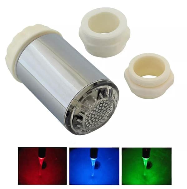 Kranmunstycke med LED-belysning 2-pack