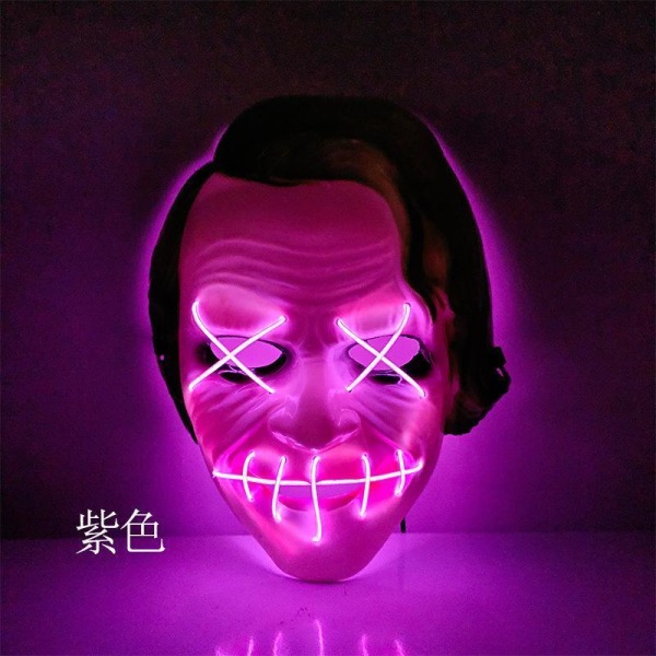 LED Mask 2 pack inkl batterier - Halloween 2st Joker masker