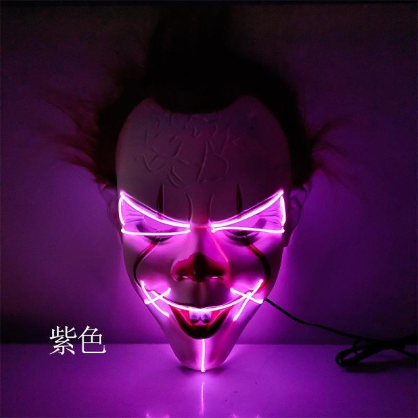 LED Mask 2 pack inkl batterier - halloween 2st Clown masker