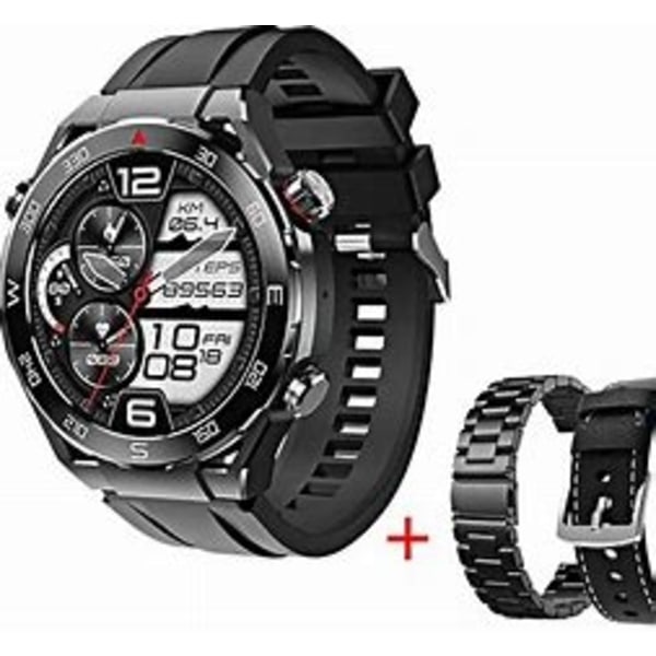 Smartwatch / Träningsklocka HW5 MAX - Svart med tre armband Svart