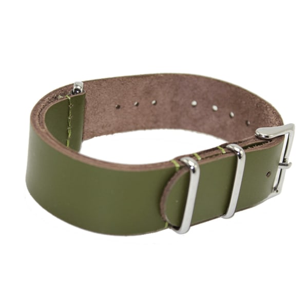 NATO klock armband i ÄKTA läder - 5 Olika färger Beige