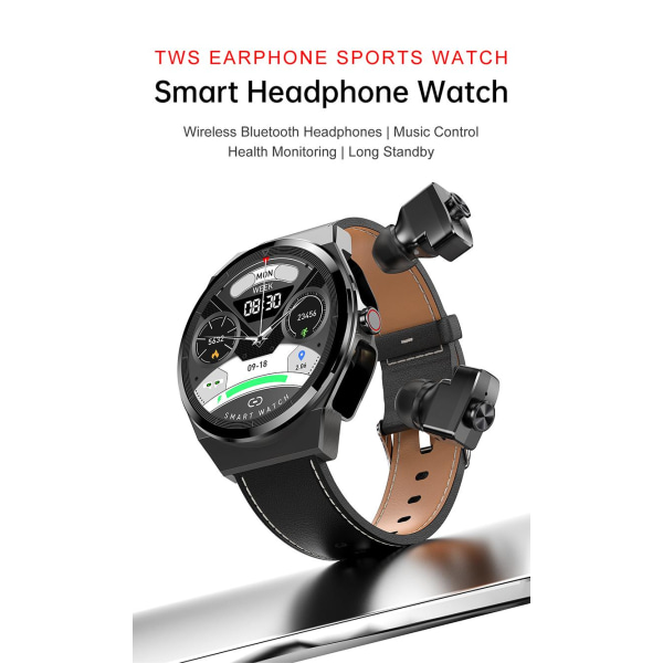 Smartwatch / Träningsklocka JM08 Svart med extra armband Svart