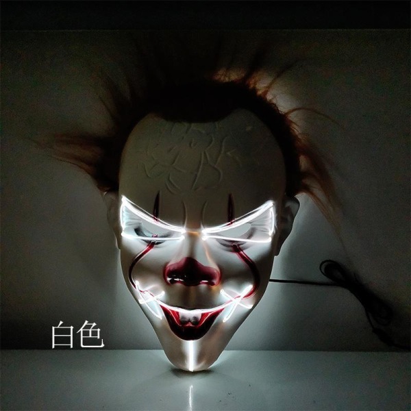 LED Mask 2 pack inkl batterier - halloween 2st Clown masker