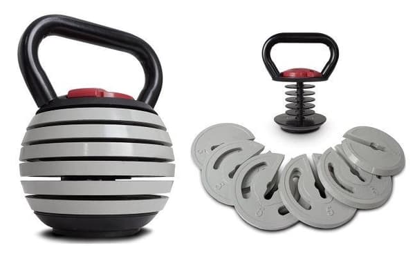 Kettlebell 18kg Justerbar Grå grå