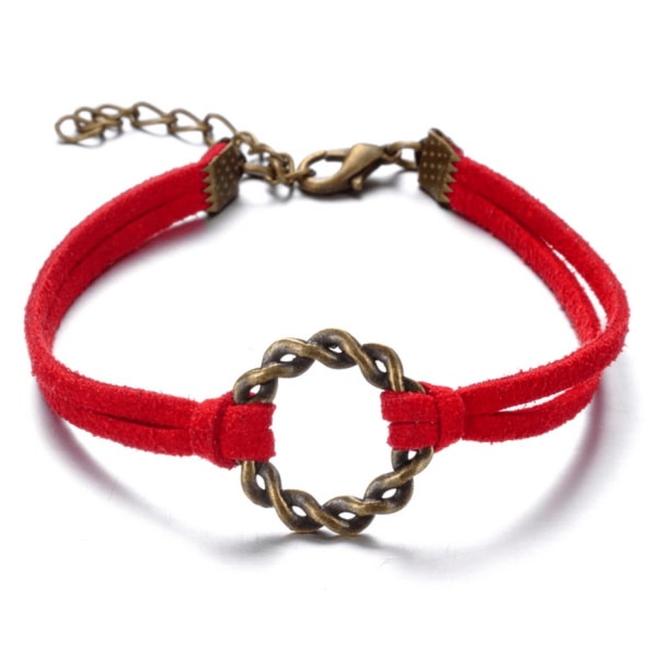 Armband med symbolen "Flätad ring" i metall - Flera färger Röd