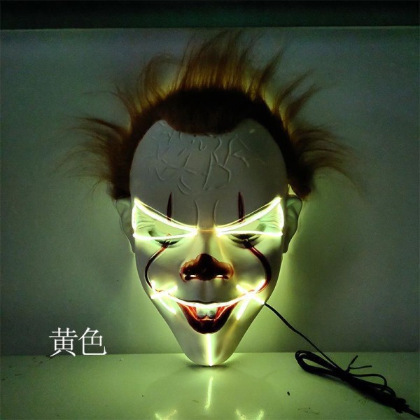 LED Mask 2 pack inkl batterier - halloween 2st Clown masker