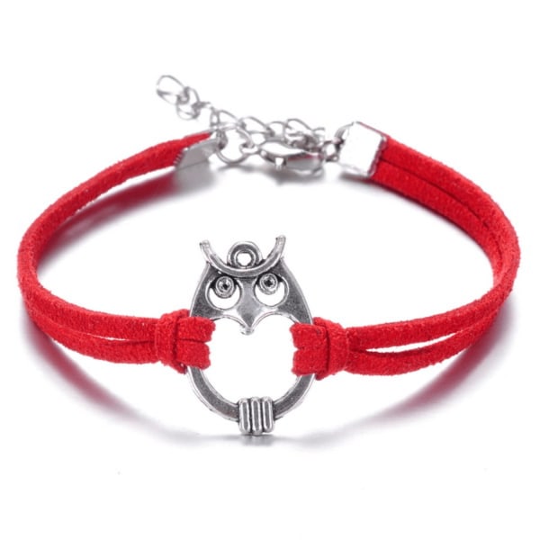 Armband med symbolen "Uggla" i silver - Flera färger Rosa