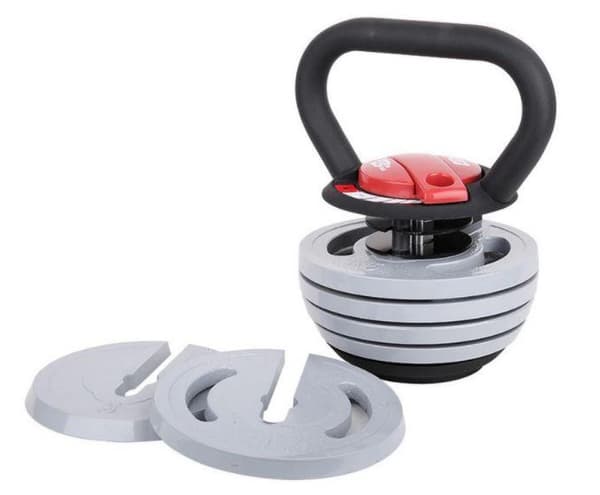 Kettlebell 18kg Justerbar Grå grå