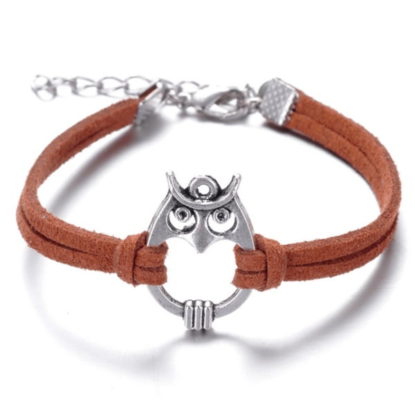 Armband med symbolen "Uggla" i silver - Flera färger Rosa