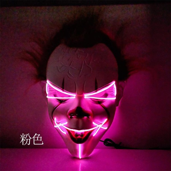 LED Mask 2 pack inkl batterier - halloween 2st Clown masker