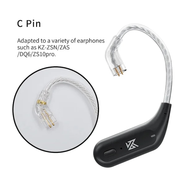 KZ AZ09 HD Bluetooth 5.2 Hörlurar Headset Öronkrok Trådlös Uppgraderingskabel Med Laddningsfodral För KZ EDXPROX  DQ6 ZSNPRO DQS AZ09 C PIN