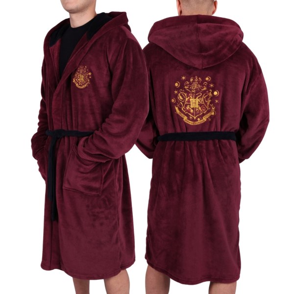 Maroon Harry Potter Hogwarts morgonrock för män XL