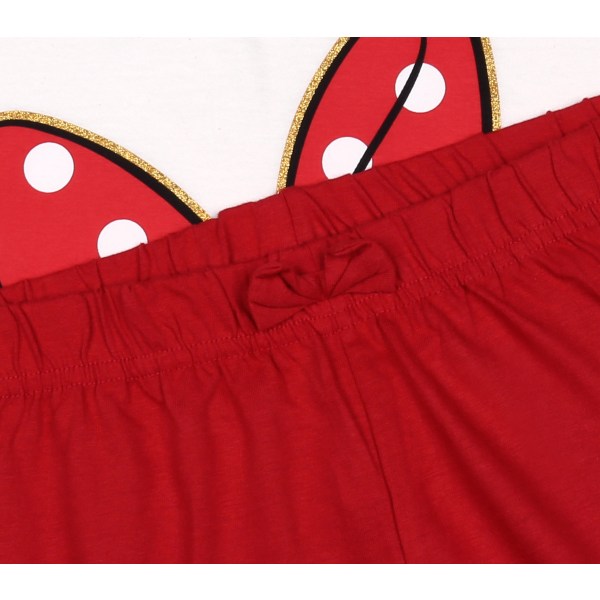 Minnie Mus Disney Kräm-Röd Flickpyjamas med Korta Ärmar, Sommarpyjamas 152 cm