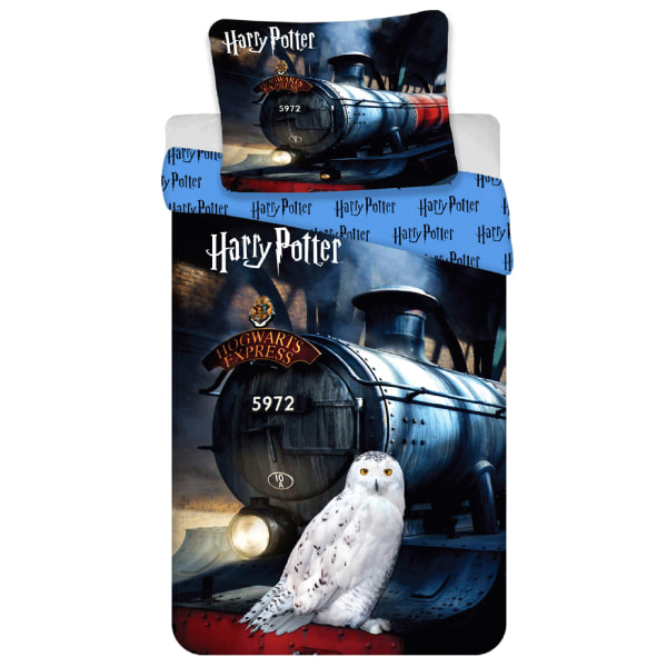 Harry Potter Hedwig Bäddset i bomull, marinblått 140x200cm, OEKO-TEX