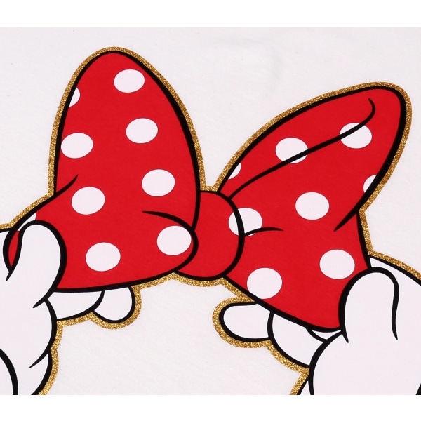 Minnie Mus Disney Kräm-Röd Flickpyjamas med Korta Ärmar, Sommarpyjamas 146 cm