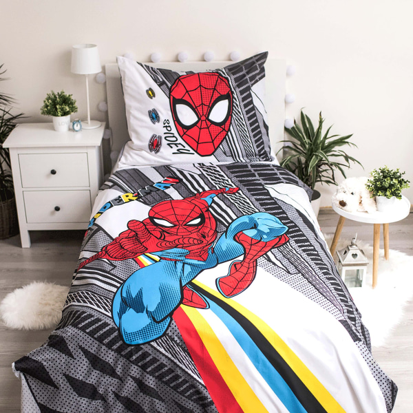 Spider-Man Bomulls Påslakanset, Barnsängkläder 140x200cm, OEKO-TEX