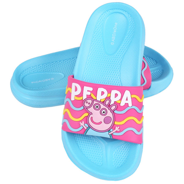 Peppa Pig Flick Barn Lätta Rosa Blå Tofflor Sliders 27-28  EU 28