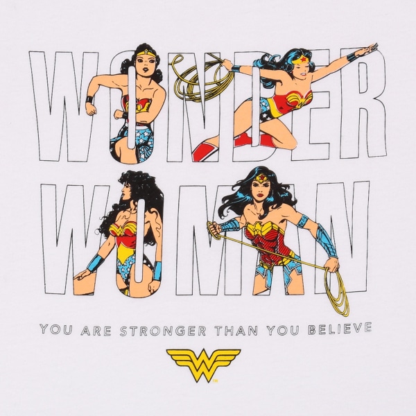 Wonder Woman Sommarpyjamas för Flickor, Vit-Svart Pyjamas med Korta ärmar 140 cm