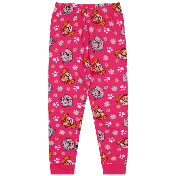 Paw Patrol Skye Everest Flickors Vit-rosa Pyjamas med långa ärmar, Pyjamas med långa byxor 122 cm