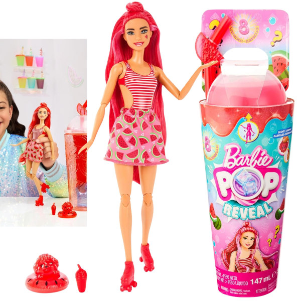 Barbie Pop Reveal Vattenmelonlemonad, Docka Fruktsaftserien