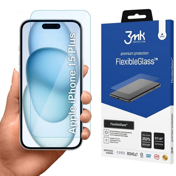 Onbreekbaar Hybride Glas voor Apple iPhone 15 Plus - 3mk FlexibleGlass