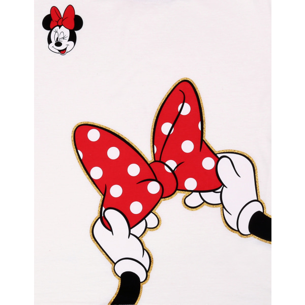 Minnie Mus Disney Kräm-Röd Flickpyjamas med Korta Ärmar, Sommarpyjamas 146 cm