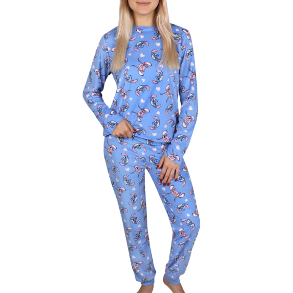 Stitch och Angel Disney Flickors Pyjamas med långa ärmar, Varm Pyjamas 116 cm