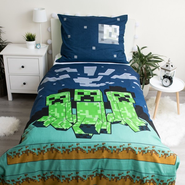 Minecraft Bomullsängkläder, Sängkläder för pojkar 140cm x 200cm OEKO-TEX