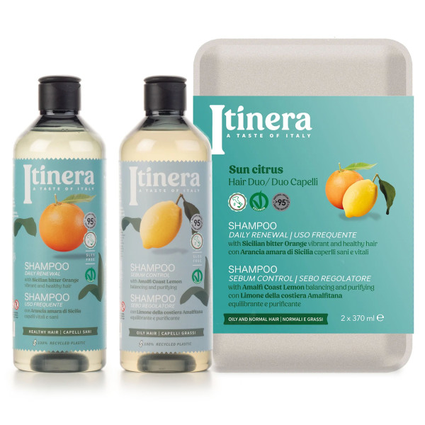 ITINERA Presentset: Schampo med Siciliansk Bitter Apelsin + Citronschampo 2x370ml