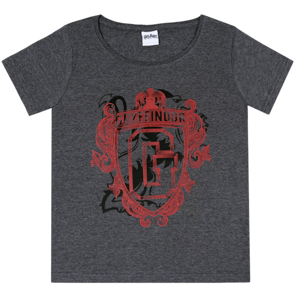 Mörkgrå GRYFFINDOR Harry Potter t-shirt för damer XL