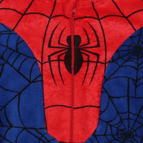 Spider-Man MARVEL Marinblå-Röd, Polar Fleece En-dels Pyjamas, Barn Onesie med Huva, OEKO-TEX 110 cm