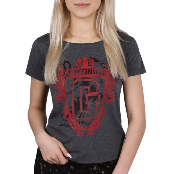 Mörkgrå GRYFFINDOR Harry Potter t-shirt för damer S