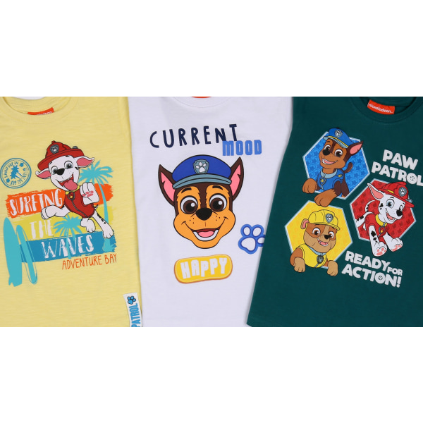 Paw Patrol Pojkar Bomull Kortärmad T-shirt 3-pack 110 cm