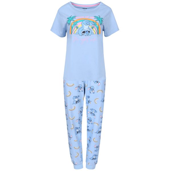 Stitch Disney Dams Bomulls Pyjamas Med Kort Ärm, Två Delar XXS